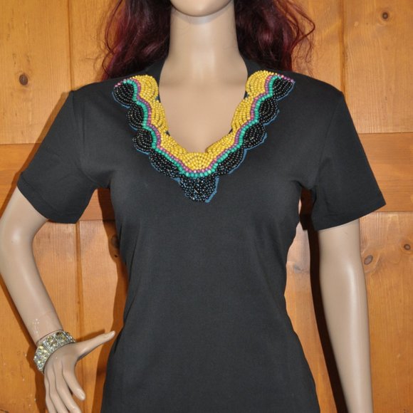 Vintage Trims 6Pcs for $10 Vintage Trims embroidered and beaded Applique tops - Picture 2 of 5